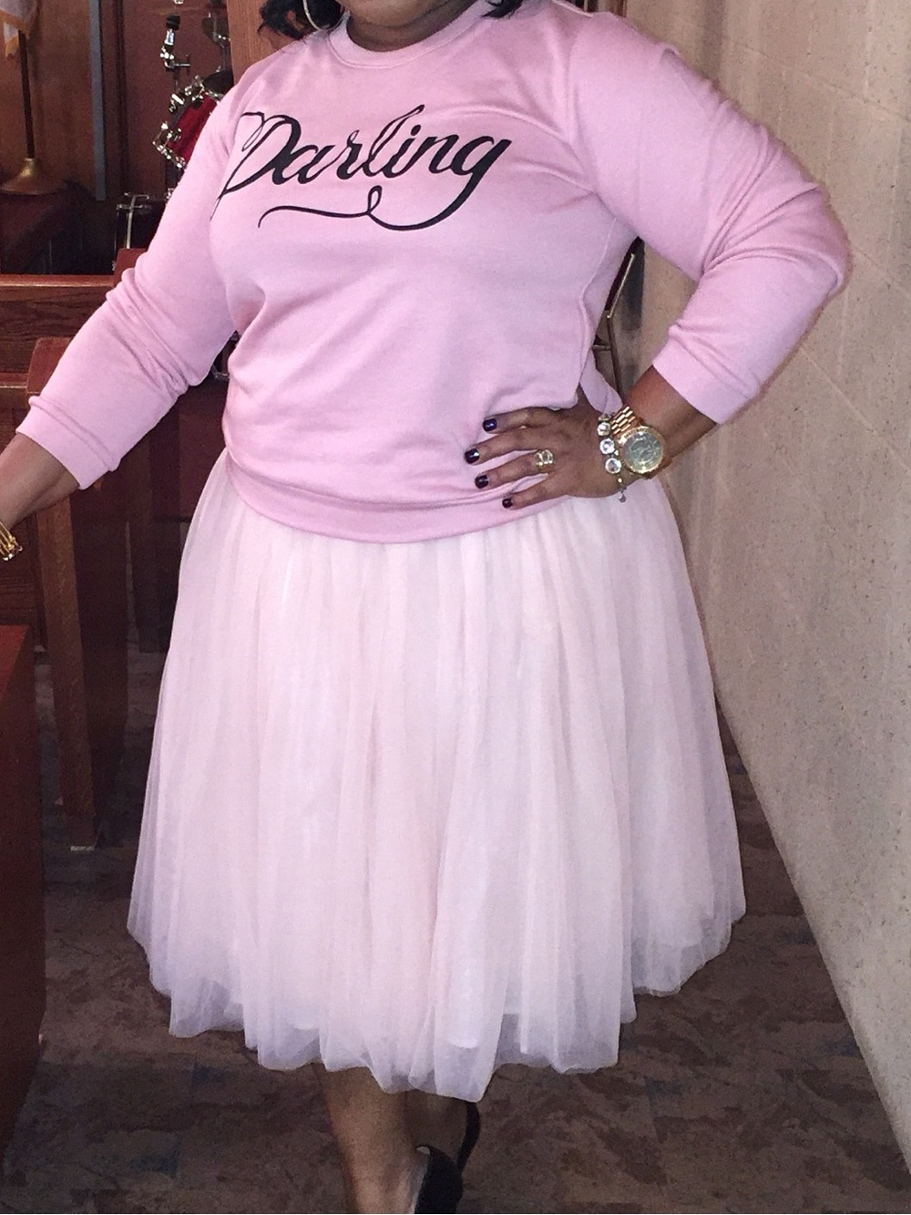 Eloquii Blush Pink Layered Tulle Skirt